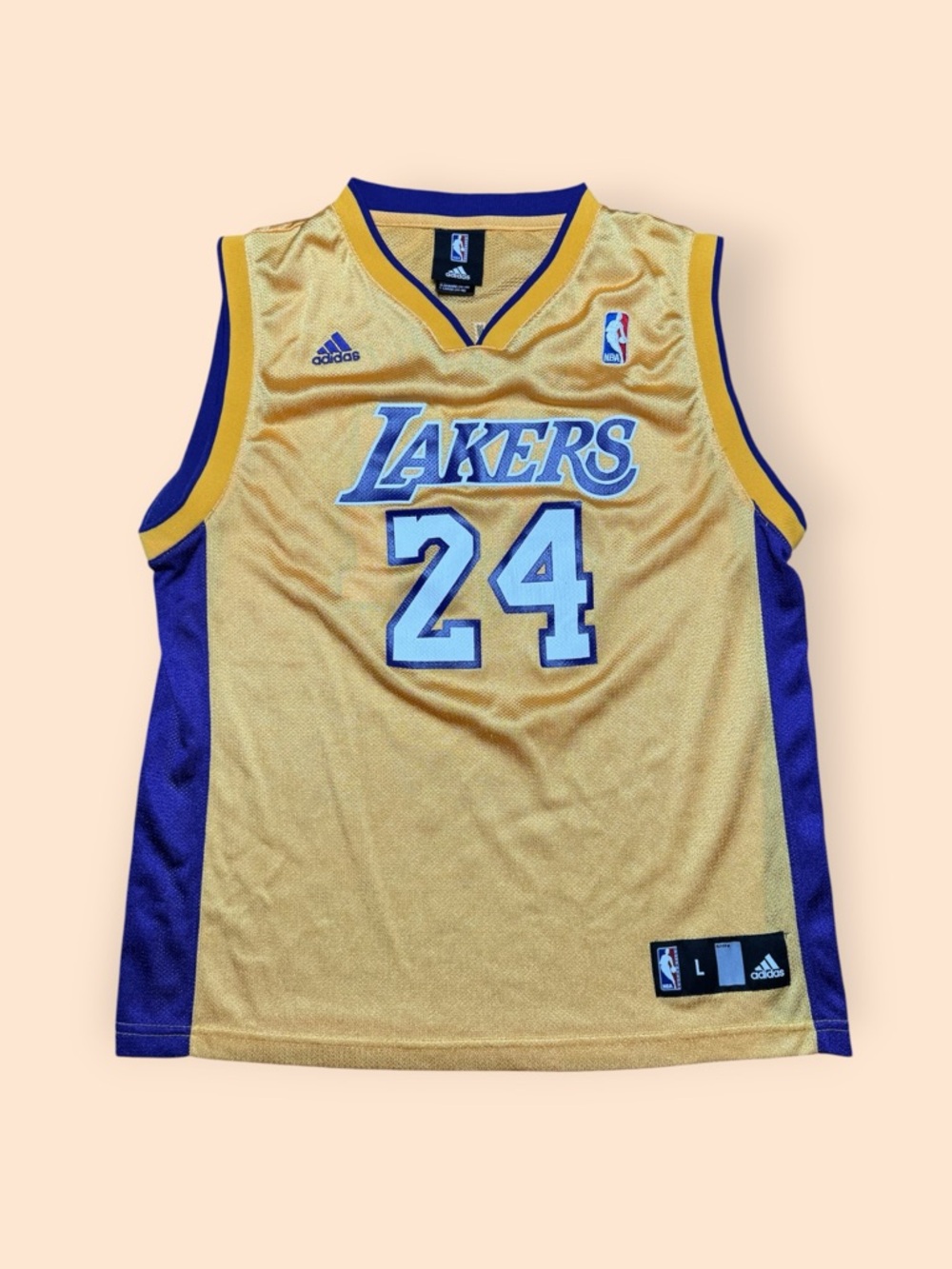 Vintage Los Angeles Lakers Kobe Bryant Adidas Jersey Youth Large Vtg NBA